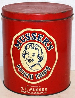Potato Chips Tin Musser's 1940s