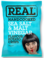 Real Handcooked Sea Salt & Malt Vinegar Potato Crisps