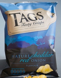 Tags Mature Cheddar & Red Onion Crisps