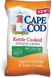 Cape Cod Aged Cheddar & Sour Cream 40% Less Fat Kettle Cooked Chips